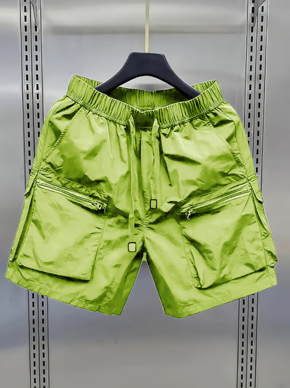 Herren Cargo Shorts mit großen Taschen und Zipper, lässiger Streetwear-Look