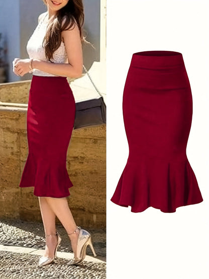 Damen Fishtail Bleistiftrock Elegant für Büro und besondere Anlässe