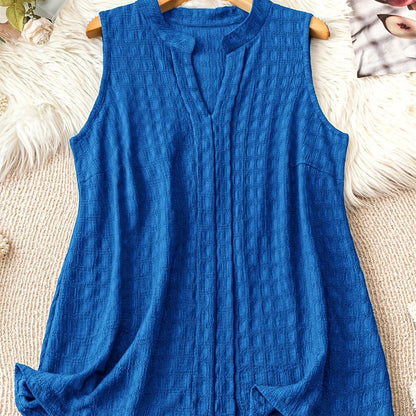 Damen Elegantes Ärmelloses Tunika-Top mit V-Ausschnitt – Perfekt für Alltag und Freizeit