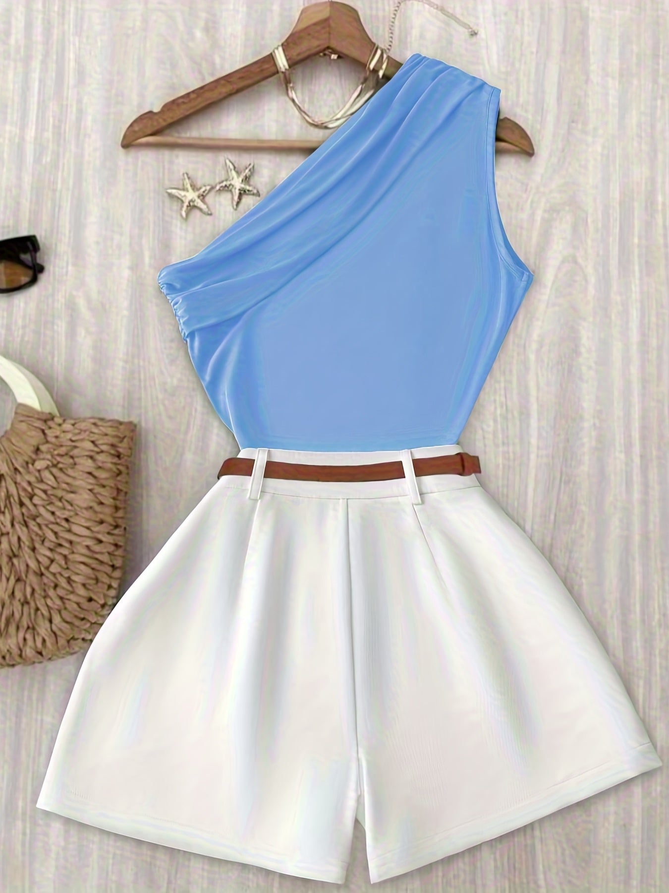 Damen Ein-Schulter Jumpsuit Elegant für Sommer und Freizeit