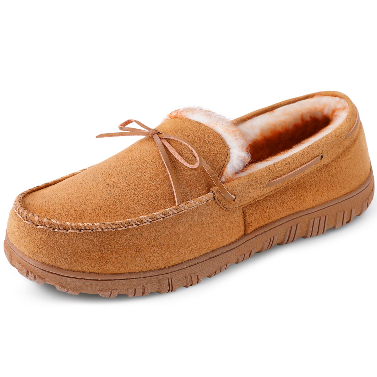 Herren Hausschuhe Mokka-Stil mit Plüschfutter in Braun, Beige, Schwarz