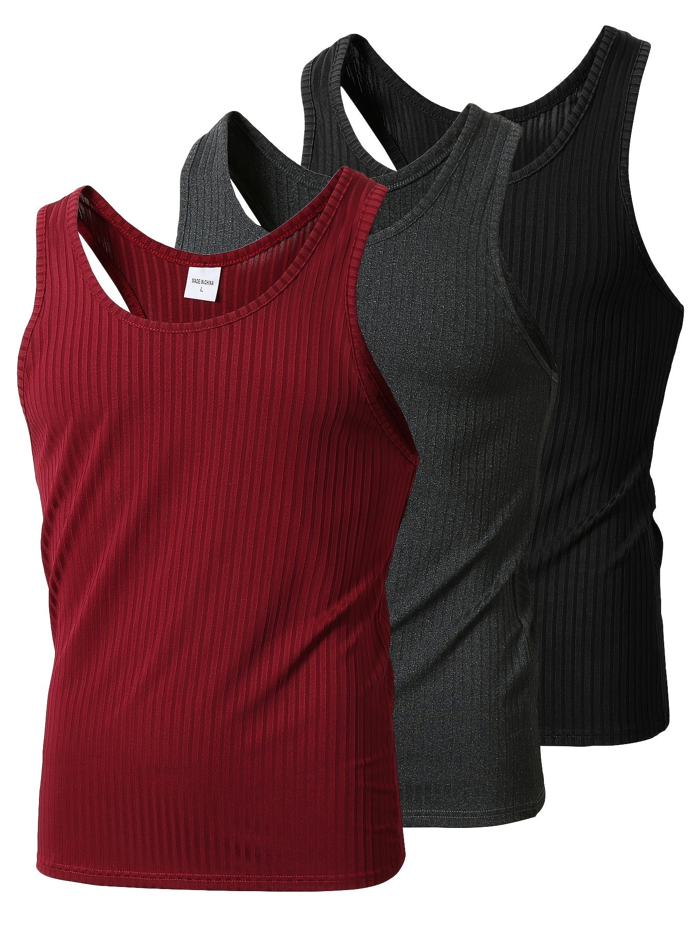 Herren Sport-Ripp-Tanktop 3er-Pack – Bequeme ärmellose Fitness-Oberteile für Training & Freizeit