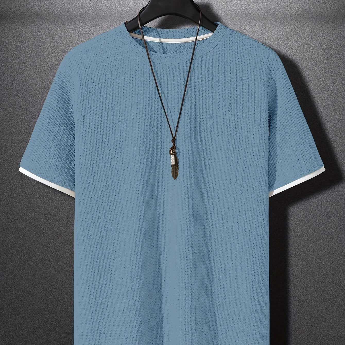 Herren T-Shirt mit Struktur, Modernes Kurzarm Basic, Freizeit & Urban Style