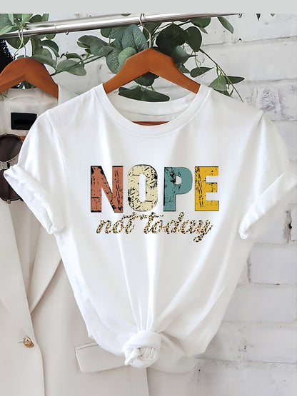 Damen Statement T-Shirt "NOPE Not Today" – Lockeres Freizeitshirt mit Spruch