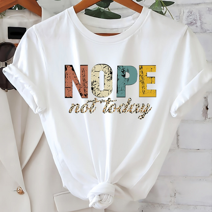 Damen Statement T-Shirt "NOPE Not Today" – Lockeres Freizeitshirt mit Spruch