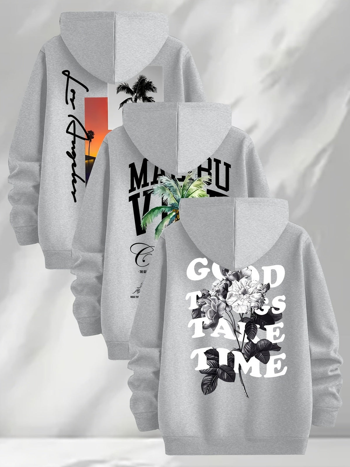 Hoodie Set mit Grafikdruck, Kapuzenpullover im 3er-Pack