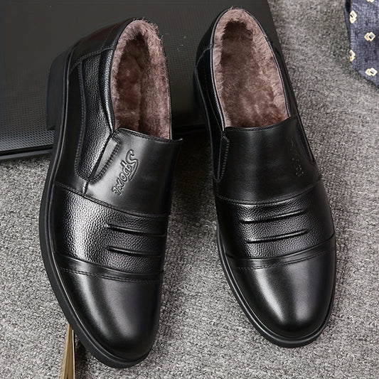 Herren Slipper gefüttert warm Schwarz / Braun