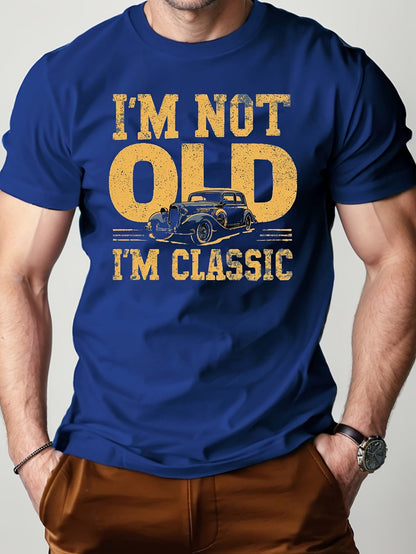 Herren T-Shirt mit Oldtimer-Print – "I’m Not Old, I’m Classic" – Lustiges Retro-Geschenk für Männer, Vintage Stil