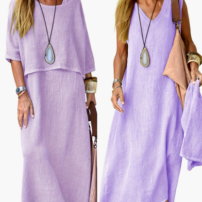 Damen Zweiteiliges Maxikleid Set Casual Sommer Boho Stil