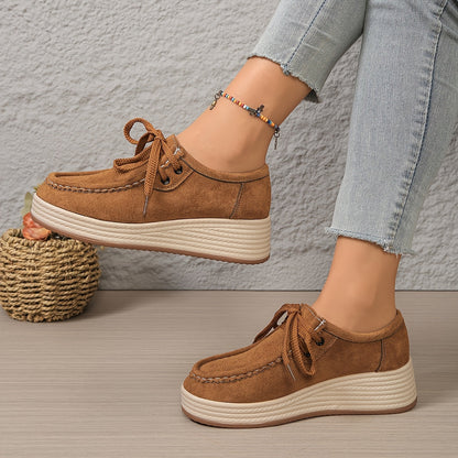 Damen Plateau-Sneaker im Casual-Look – Komfortable Freizeitschuhe mit Schnürung