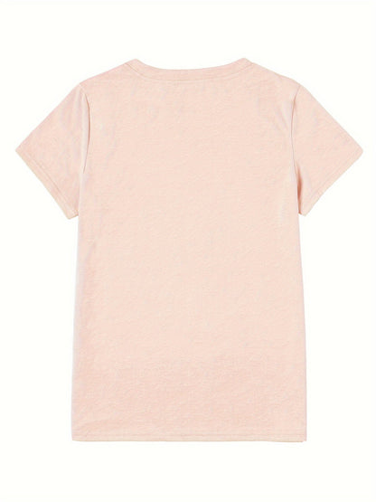 Damen T-Shirt mit Herzblumen-Design – Modisches Casual Shirt für Alltag & Freizeit