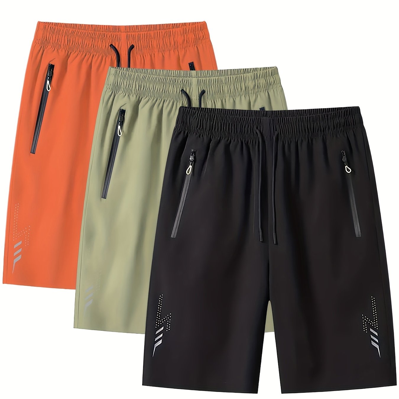 Herren Sportliche Laufshorts mit Reißverschlusstaschen – Bequeme Fitness- und Freizeithose