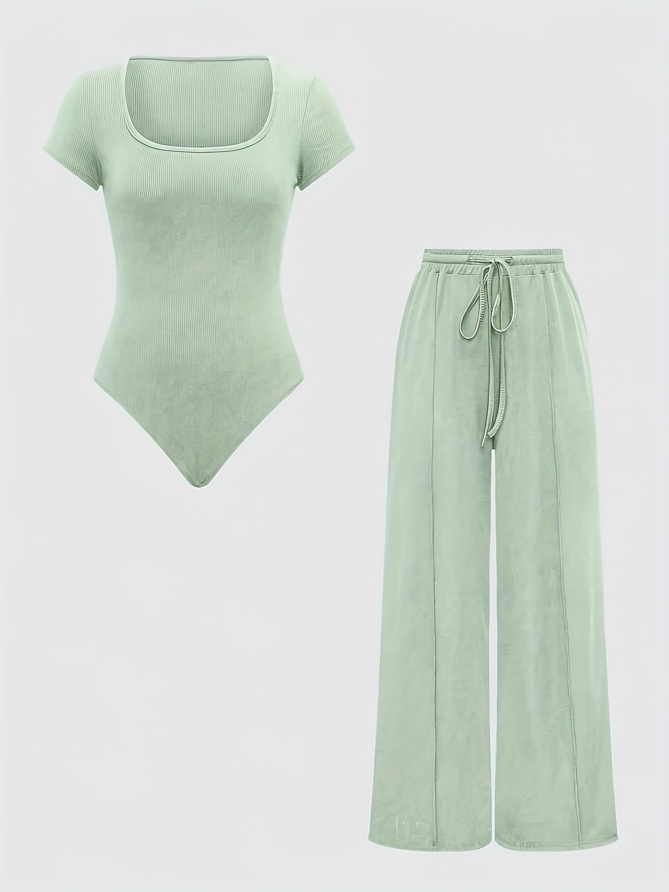 Damen Freizeit-Jumpsuit mit weitem Bein und Square-Neck Body – Stilvoller Einteiler für Alltag & Lounge