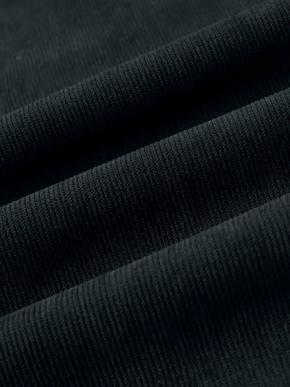 Cordhose Herren Winter warm gefüttert Jogginghose Schwarz