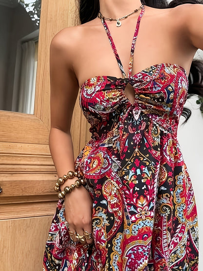 Damen Boho Maxikleid Bandeau Elegant – Perfekt für Freizeit und besondere Anlässe