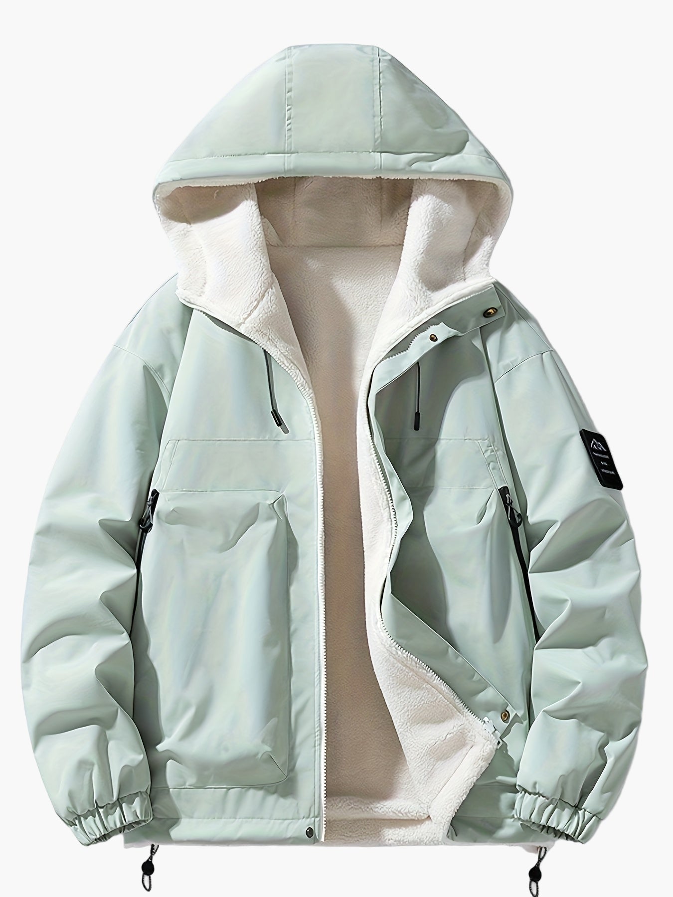 Herren Kapuzenjacke Casual Streetwear für Herbst und Winter, warm gefüttert, Outdoor