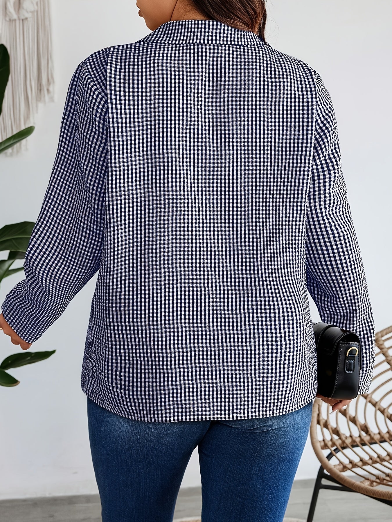 Damen Freizeit Hemdbluse im Vichy-Karo-Design – Stilvoll für Alltag und Büro