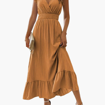 Damen Elegantes Maxikleid mit Volantärmeln und Schmeichelnder Taille – Perfekt für Sommer und besondere Anlässe