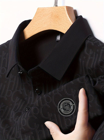 Herren Poloshirt mit modernem Muster und Knopfleiste – Stilvoll für Freizeit & Alltag