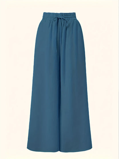 Damen Palazzo-Hose mit weitem Bein und Paperbag-Bund – Eleganter, fließender Stil für besondere Anlässe