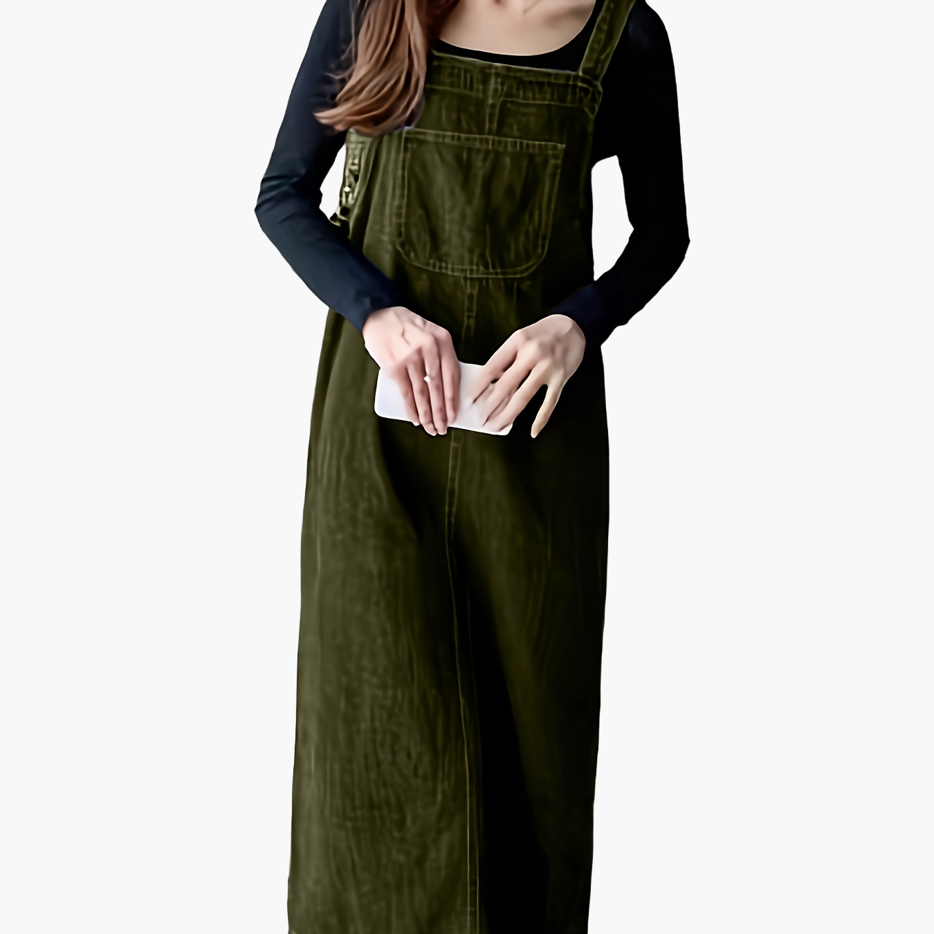 Damen Lässiges Jeans-Latzkleid Midi – Bequemer Freizeit-Overall für Alltag und Büro