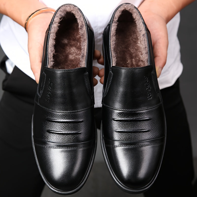Herren Slipper gefüttert warm Schwarz / Braun