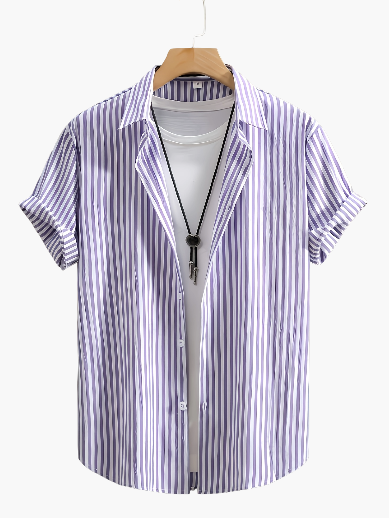 Herren Kurzarm Streifenhemd – Lockeres Sommer Freizeitshirt mit Modernem Look