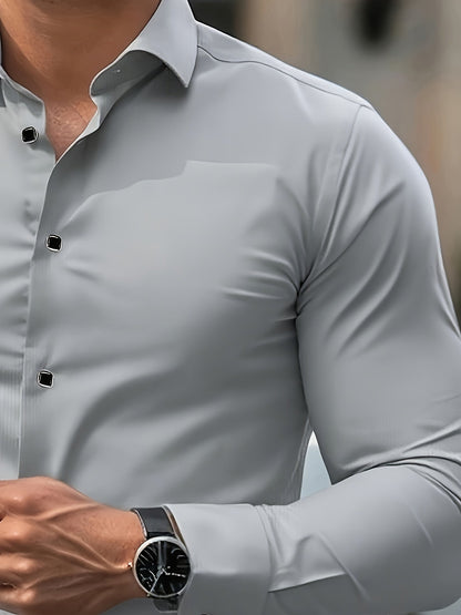 Herren Business Slim Fit Hemd – Elegantes Langarmhemd für Büro und Freizeit