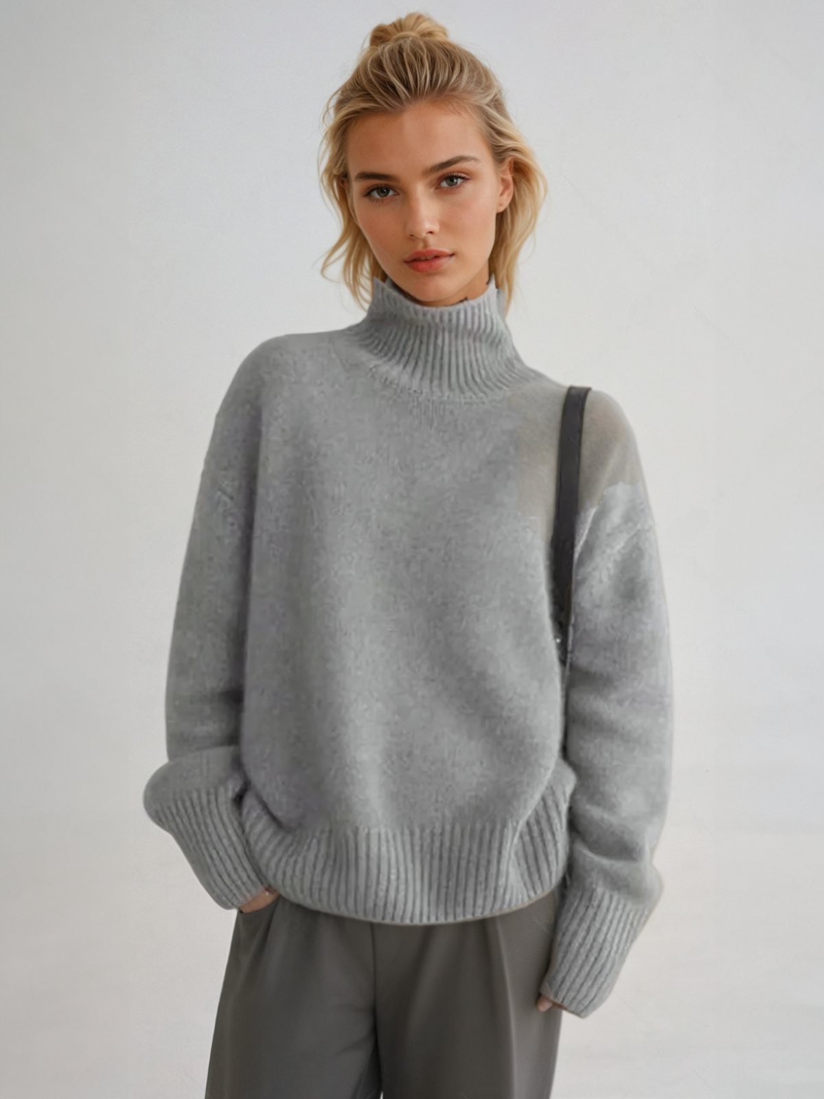 Damen Turtleneck Strickpullover – Moderner Oversized Look für Herbst & Winter