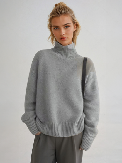 Damen Turtleneck Strickpullover – Moderner Oversized Look für Herbst & Winter
