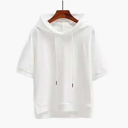 Damen Kurzarm Kapuzenpullover – Moderner Freizeit Hoodie mit Boxy-Schnitt für Alltag und Sport