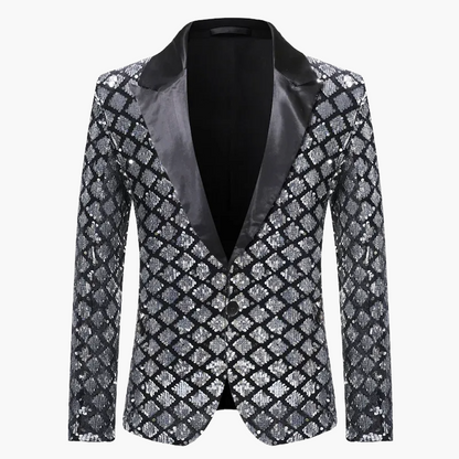 Herren Luxus Pailletten Sakko Blazer für Party und Bühne – Elegantes Glitzer-Design