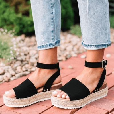 Damen Espadrille Plateau-Sandalen mit Knöchelriemen – Modische Sommerschuhe für Alltag und Urlaub