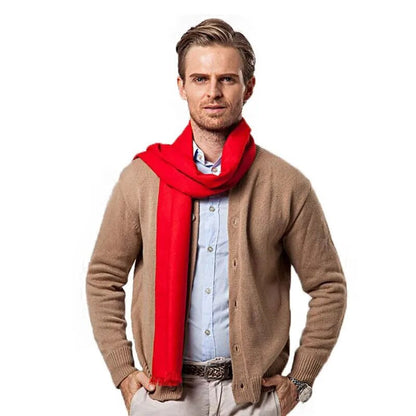 Roter Schal für Herren, weiches Material