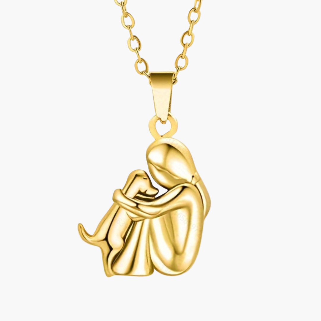 Damen Halskette mit Hundemotiv – Symbolische Anhänger-Kette für Hundeliebhaber, Geschenkidee