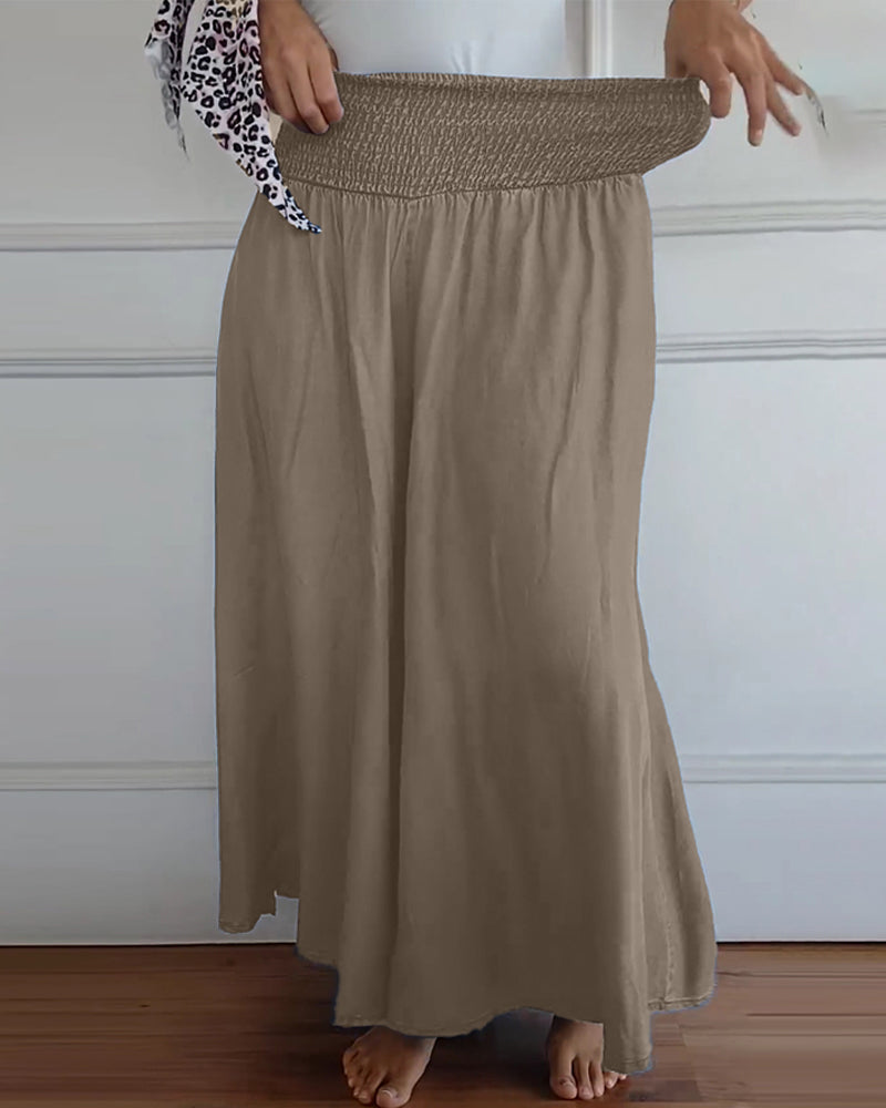 Damen Weite-Hose mit hohem Bund – Lässige elegante Freizeithose, bequemer Alltagsstil