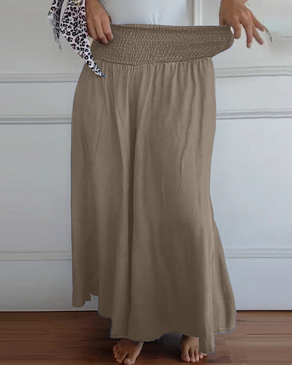 Damen Weite-Hose mit hohem Bund – Lässige elegante Freizeithose, bequemer Alltagsstil