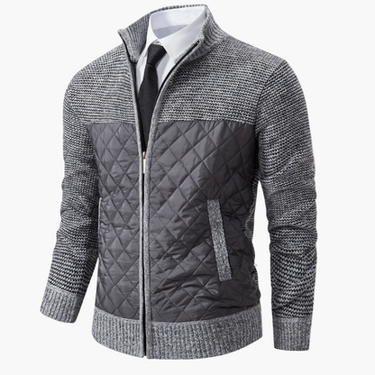 Herren Strickjacke im modernen Casual-Business Stil – Elegante Übergangsjacke mit Stehkragen