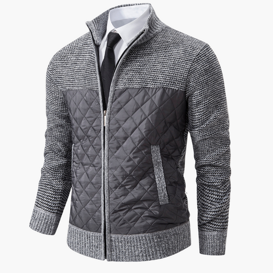 Herren Strickjacke im modernen Casual-Business Stil – Elegante Übergangsjacke mit Stehkragen