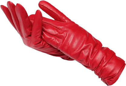 Damen Handschuhe aus weichem Material mit gerafftem Bund – Auswahl an Farben