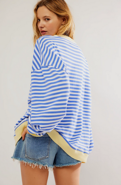 Damen Oversize Freizeitpullover mit Streifen – Lässiger Streetwear Style für Alltag & Freizeit