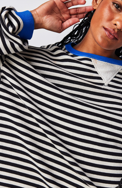 Damen Oversize Freizeitpullover mit Streifen – Lässiger Streetwear Style für Alltag & Freizeit