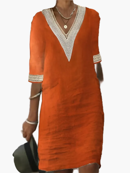 Damen Sommerkleid mit Häkeldetails – Eleganter Freizeitstil für warme Tage
