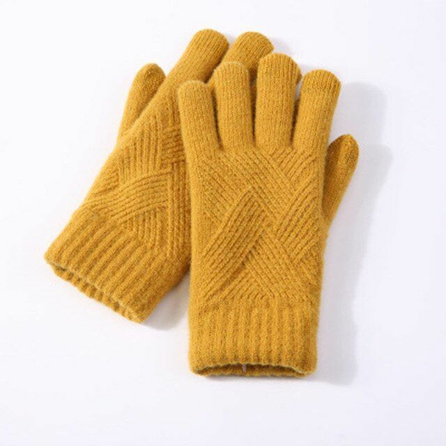 Unisex Winter Strickhandschuhe mit Muster