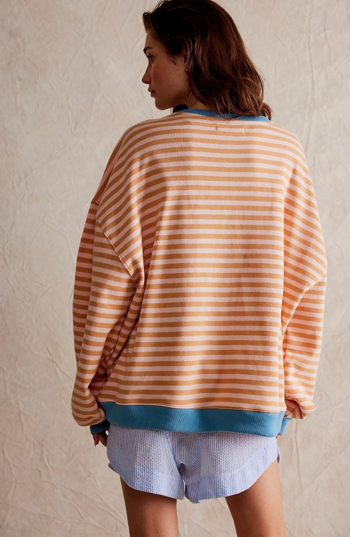 Damen Oversize Freizeitpullover mit Streifen – Lässiger Streetwear Style für Alltag & Freizeit