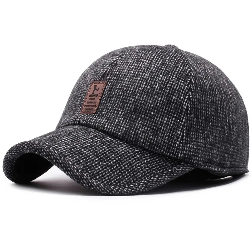 Winter Baseball Cap mit Ohrenklappen Herren Warme Schirmmütze