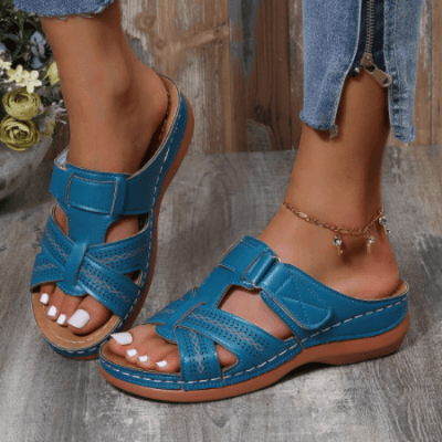 Damen Komfort-Sandalen Slip-On mit Keilabsatz – Bequeme Freizeitschuhe für Alltag und Reisen