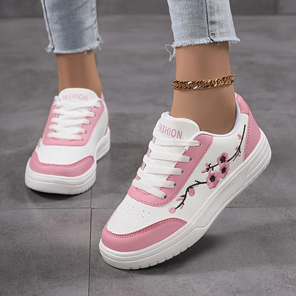 Damen Sneaker mit Blumenstickerei und modischem Design – Alltag & Freizeit