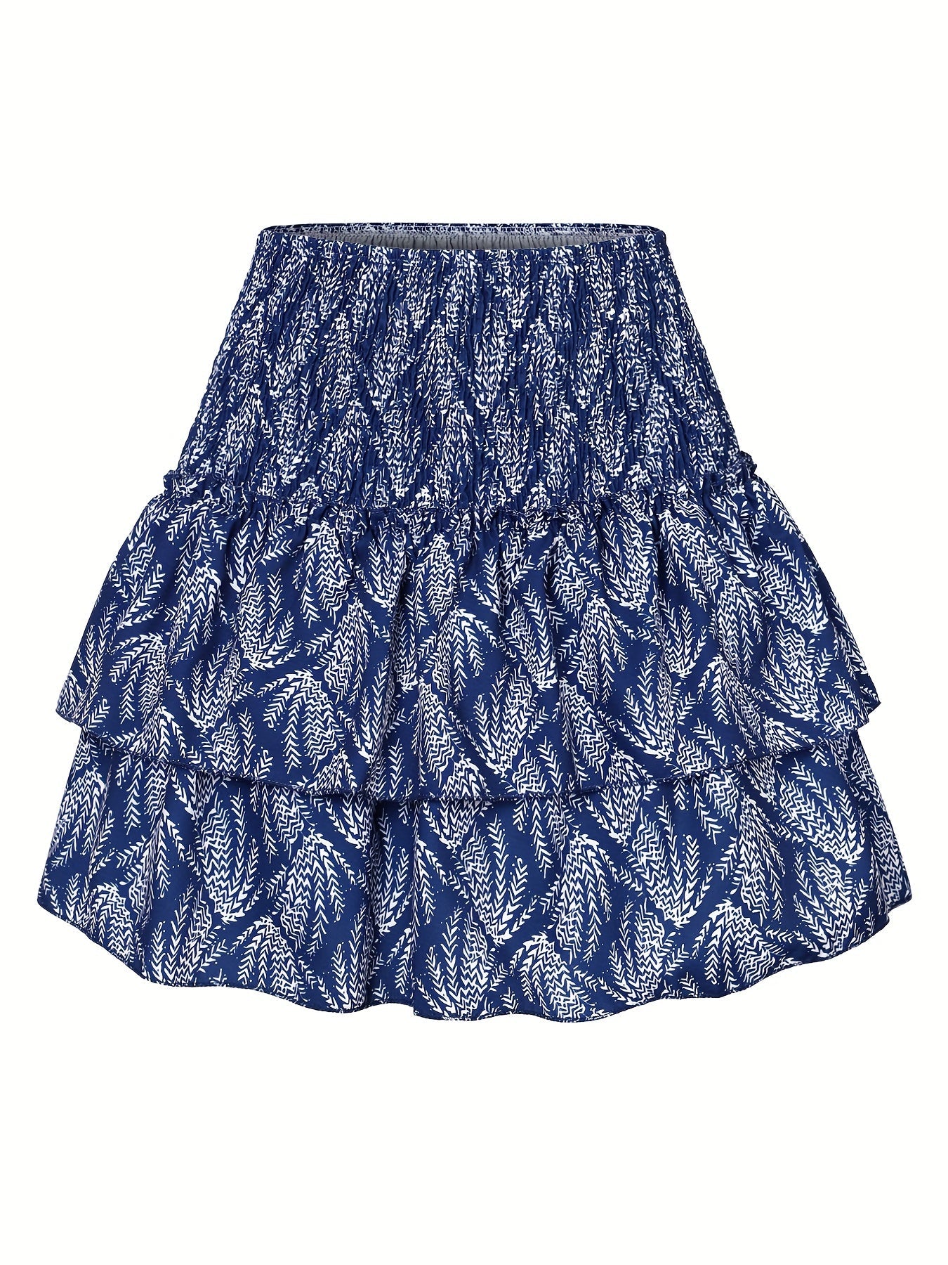 Damen Sommer Minirock mit Rüschen, Boho Style, für Freizeit und Urlaub