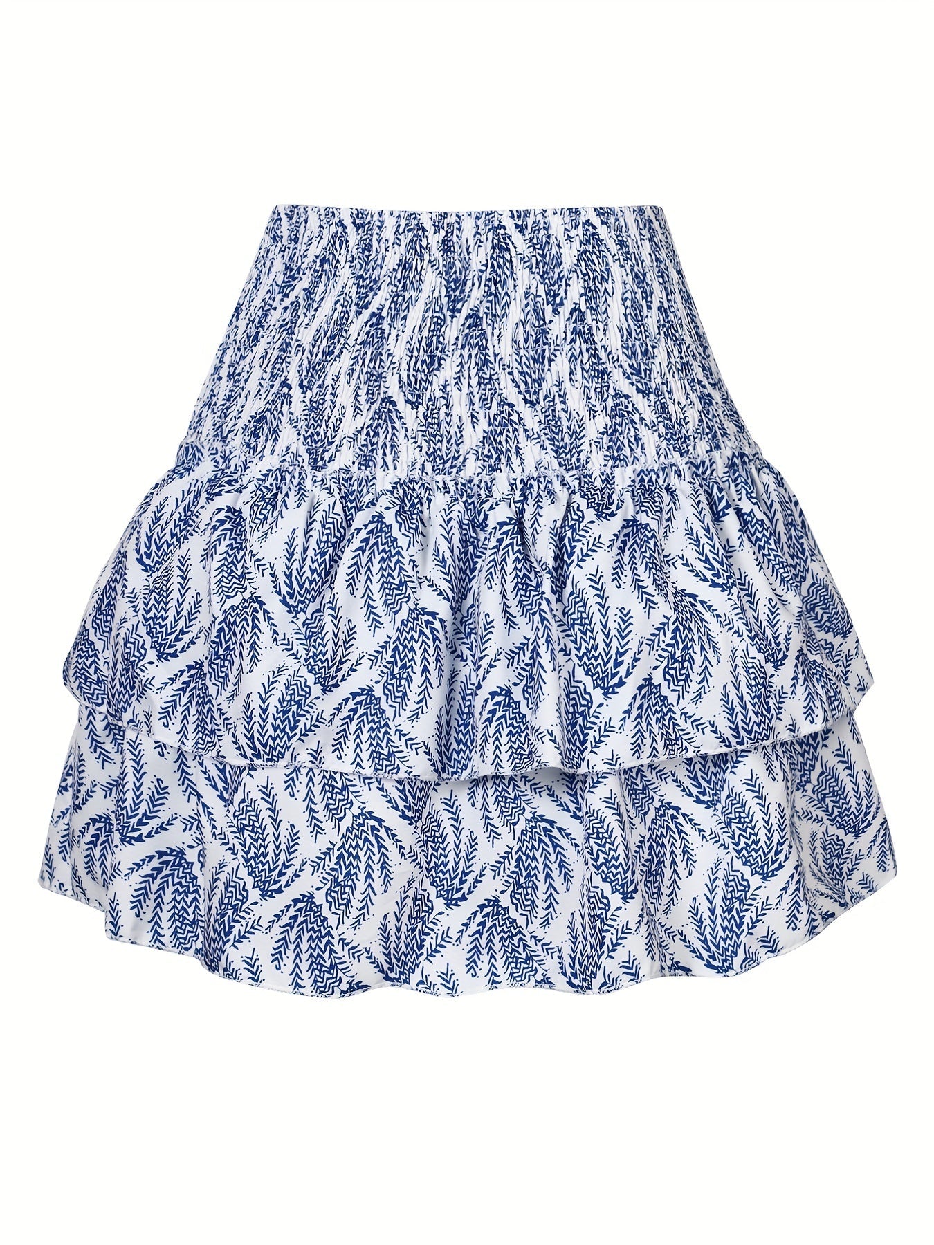 Damen Sommer Minirock mit Rüschen, Boho Style, für Freizeit und Urlaub